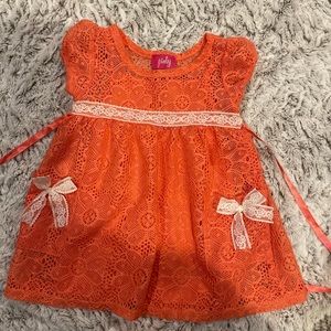 Girls size 2T summer dress lace orange